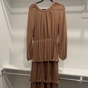 Elegant Brown Tiered Dress